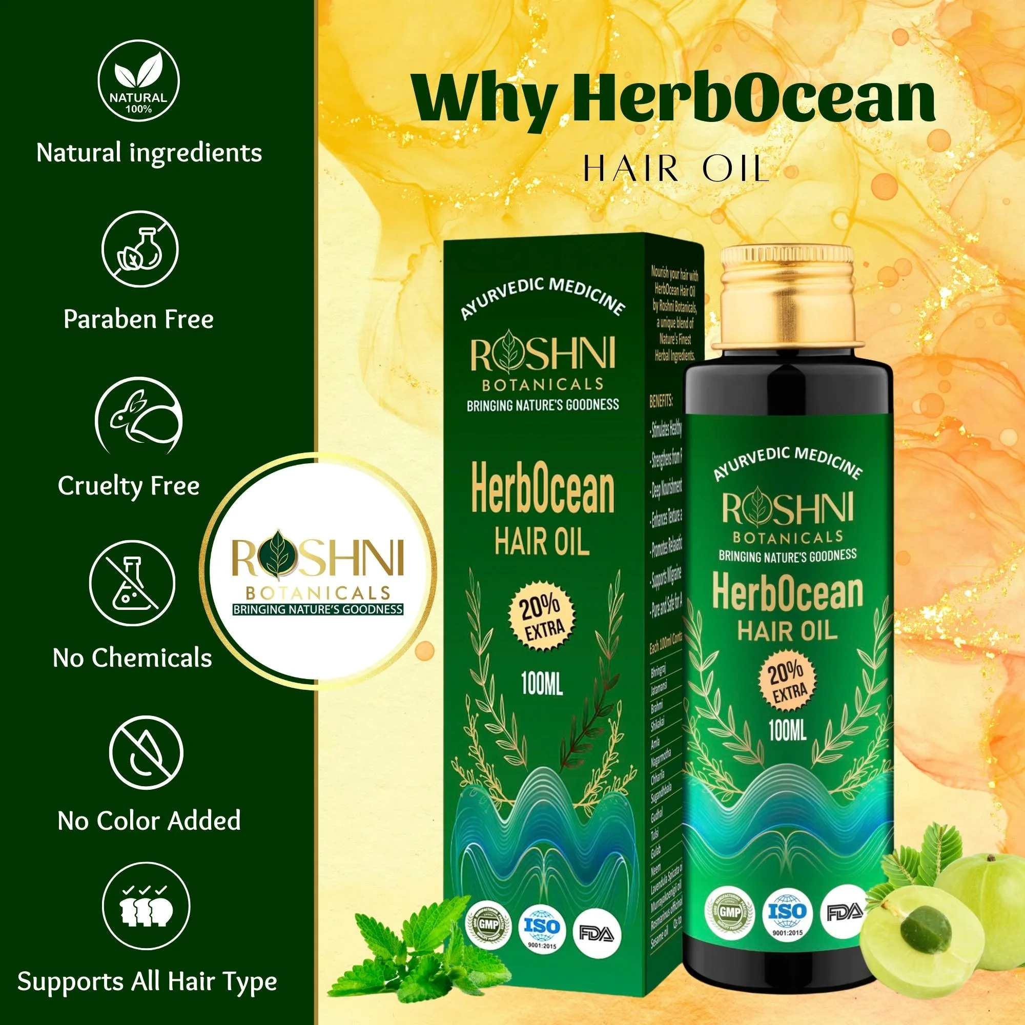 HerbOcean Ayurvedic Hair Fall Control Oil