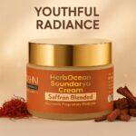 HerbOcean Soundarya Cream jar with saffron and manjistha – Ayurvedic anti‑aging cream natural alternative to retinol