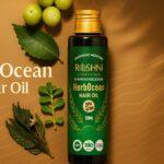 Ayurvedic herbs Amla, Neem, Bhringraj with HerbOcean Hair Oil for dandruff and dry scalp treatment